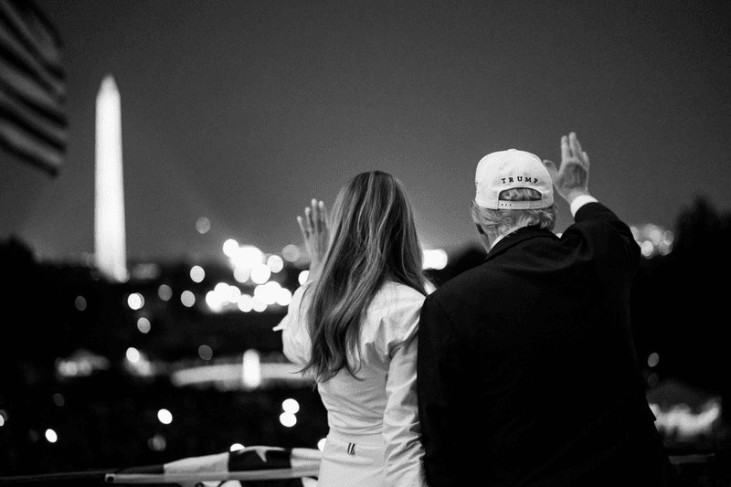 President Trump and the First Lady at the National Mall