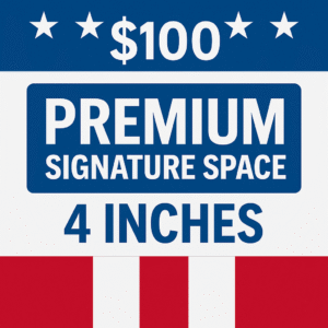 Thank You 47 - $100 Premium Signature Space